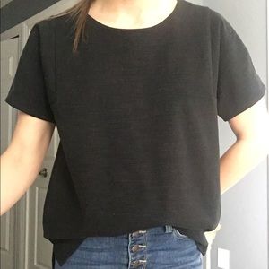 Madewell black boxy top